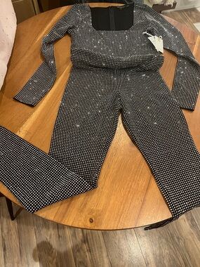 Good American Black Rhinestone Jumpsuit